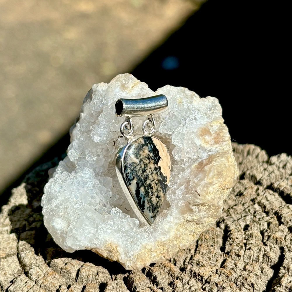 Honey Dendritic Opal Necklace View 6